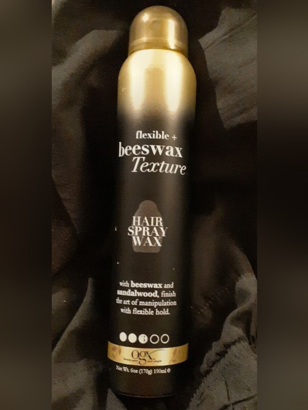 OGX Flexible + Beeswax Texture Hair Spray Wax.